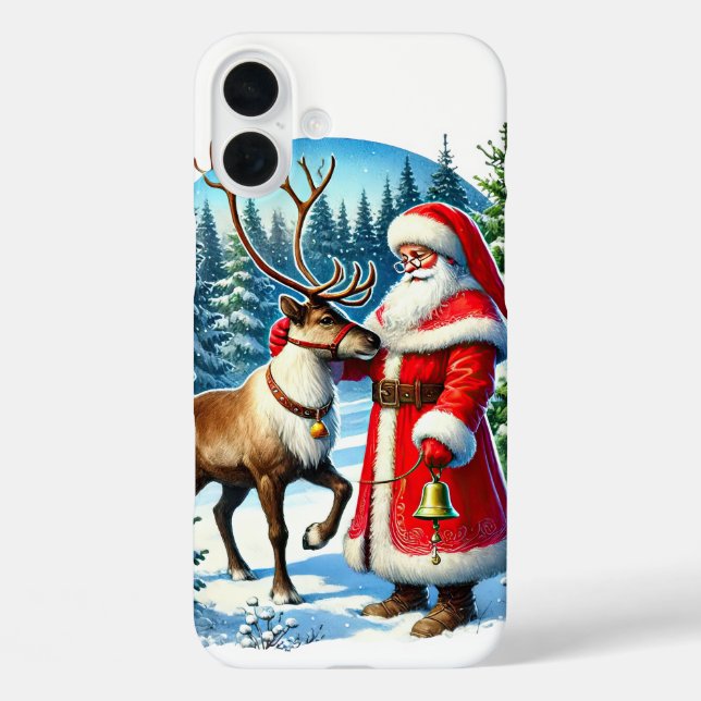 Festive Christmas reindeer Santa  Case-Mate iPhone Case (Back)