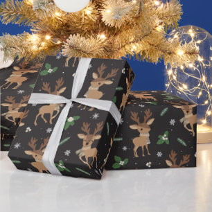 festive Christmas reindeer tiled pattern Wrapping Paper