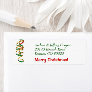Festive Christmas Ribbon Return Address