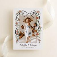 Festive Christmas Ribbon with Poinsettias