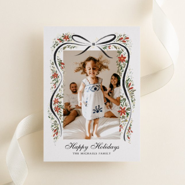 Festive Christmas Ribbon with Poinsettias (Creator Uploaded)