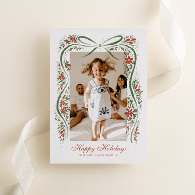 Festive Christmas Ribbon with Poinsettias (Creator Uploaded)