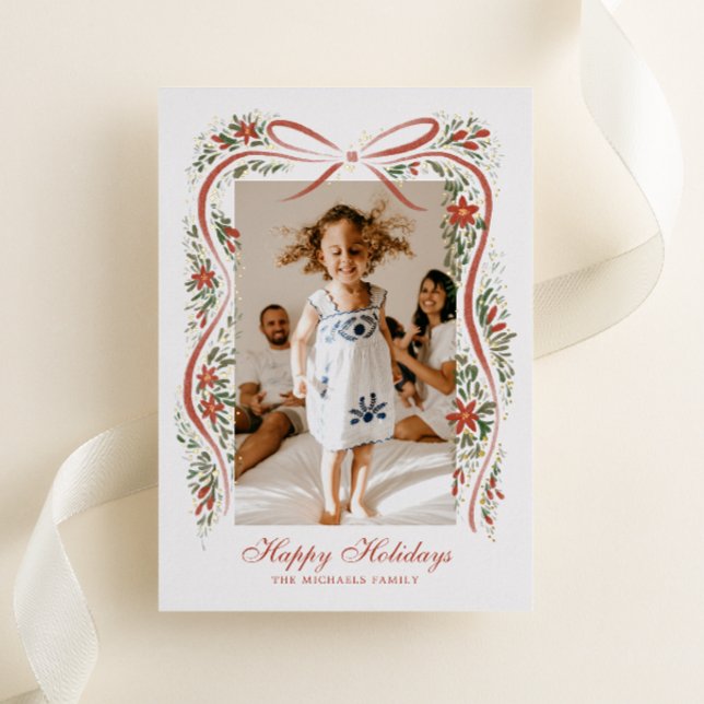 Festive Christmas Ribbon with Poinsettias (Creator Uploaded)