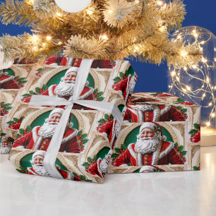 Festive Christmas Santa Claus Wrapping Paper