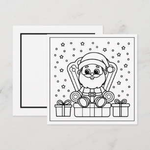 Festive Christmas Santa colouring Holiday Card