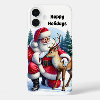 Festive Christmas Santa Holiday  iPhone 16 Plus Case