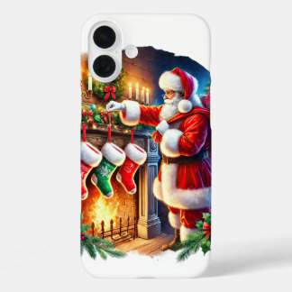 Festive Christmas Santa Holiday iPhone 16 Plus Case