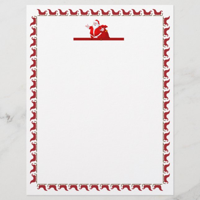 Festive Christmas Santa Holiday Custom Letterhead (Front)