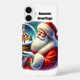 Festive Christmas Santa snow globe  iPhone 16 Plus Case