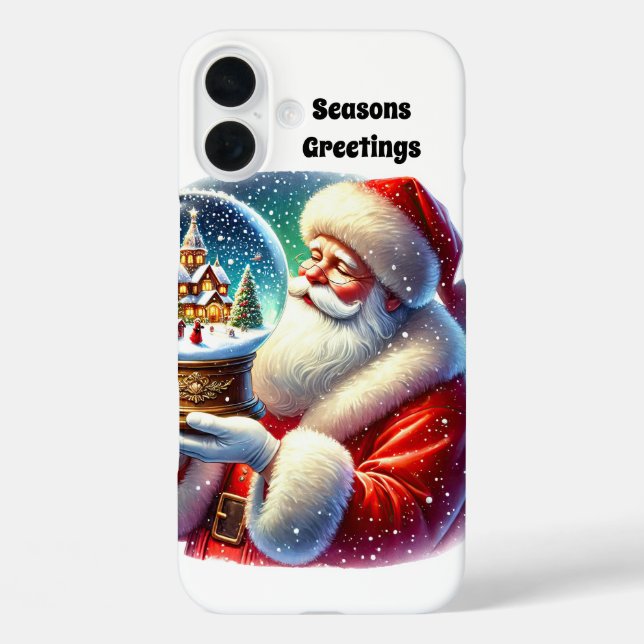 Festive Christmas Santa snow globe  Case-Mate iPhone Case (Back)