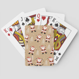 Festive Christmas Santa Snowy Celebration Playing Cards