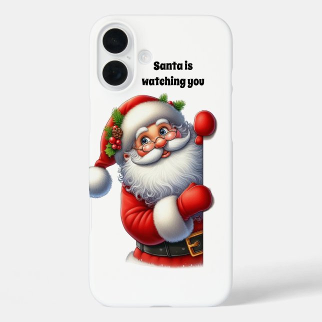 Festive Christmas Santa watching Case-Mate iPhone Case (Back)
