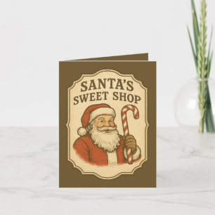 Festive Christmas Santa's sweet shop customisable Holiday Card