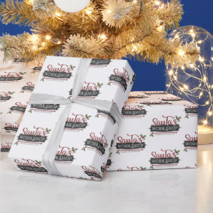 Festive Christmas Santa's workshop Wrapping Paper