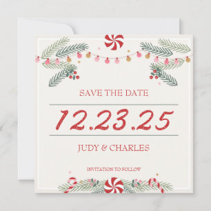 Festive Christmas Save the Date Cards