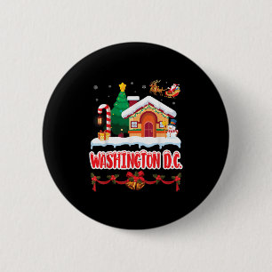 Festive Christmas Scene In Washington D.c. Winter 6 Cm Round Badge