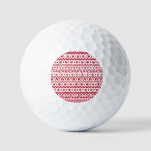 Festive Christmas seamless pattern. Golf Balls