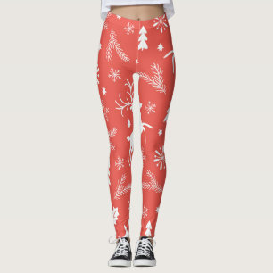Festive Christmas Seamless Pattern Leggings