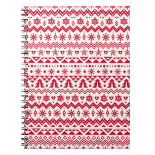 Festive Christmas seamless pattern. Notebook