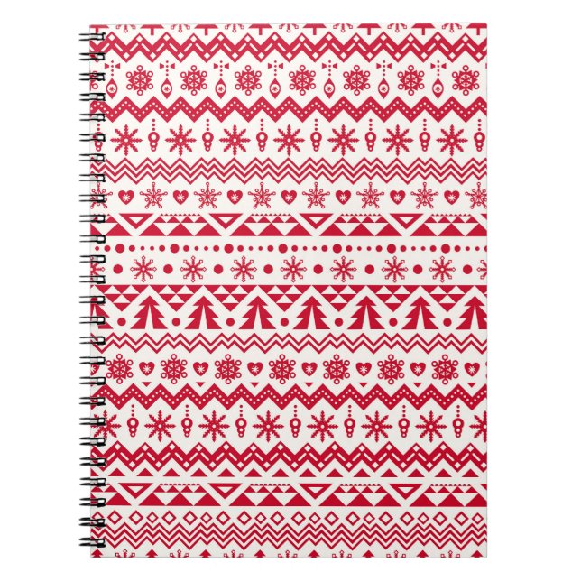 Festive Christmas seamless pattern. Notebook (Front)