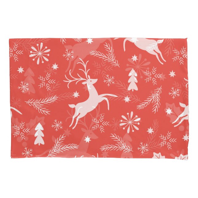 Festive Christmas Seamless Pattern Pillowcase (Front)