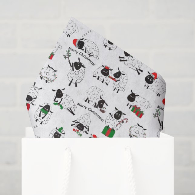 Festive Christmas Sheep Tissue Paper (Gift Bag)