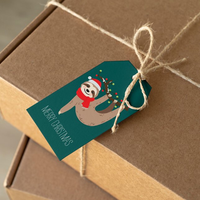 Festive Christmas Sloth Personalised Gift Tags (Creator Uploaded)