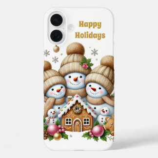 Festive Christmas snow Family  iPhone 16 Plus Case