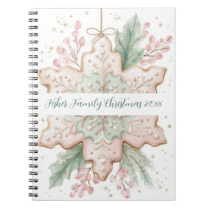 Festive Christmas Snowflake Memory  Notebook