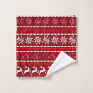 Festive Christmas Snowflake Pattern Wash Cloth