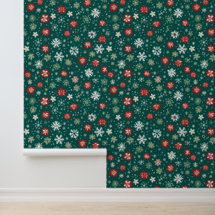 Festive Christmas snowflake tiled Wallpaper