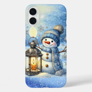 Festive Christmas snowman  iPhone 16 Plus Case