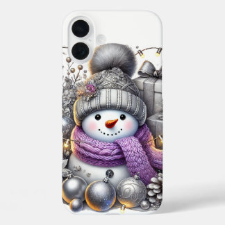 Festive Christmas snowman iPhone 16 Plus Case