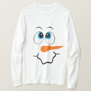 Festive Christmas snowman face mens t-shirt