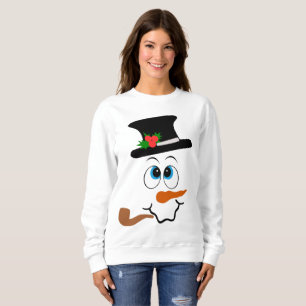 Festive Christmas snowman face sweatshirt
