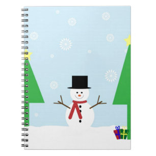 Festive Christmas Snowman Spiral Notebook