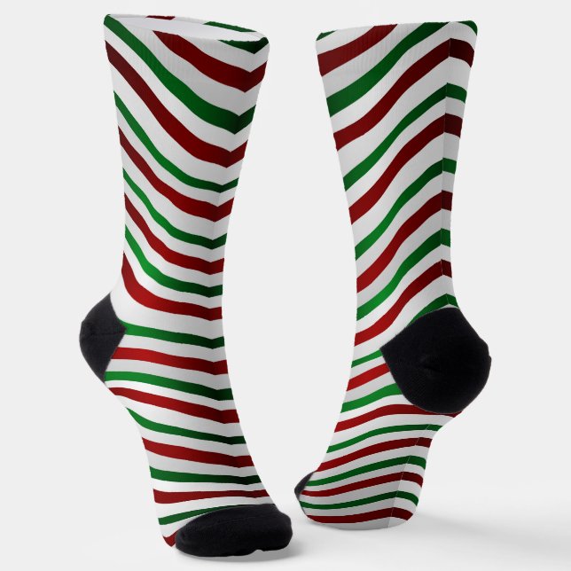 Festive Christmas Socks Holiday Candy Cane Socks (Angled)
