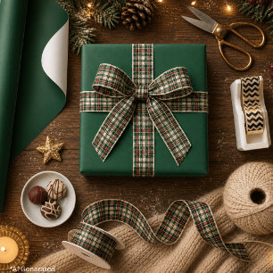 Festive Christmas Solid Dark Emerald Green Plain Wrapping Paper