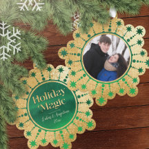 Festive Christmas Stars: Green and Gold