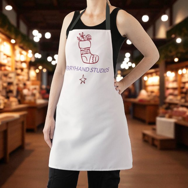 Festive Christmas Stocking Artisan Holiday  Apron (Creator Uploaded)