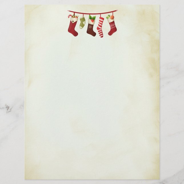 Festive Christmas Stockings Hanging in a Row (Front)