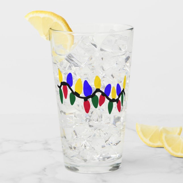 Festive Christmas String Lights Glass (Front Ice)