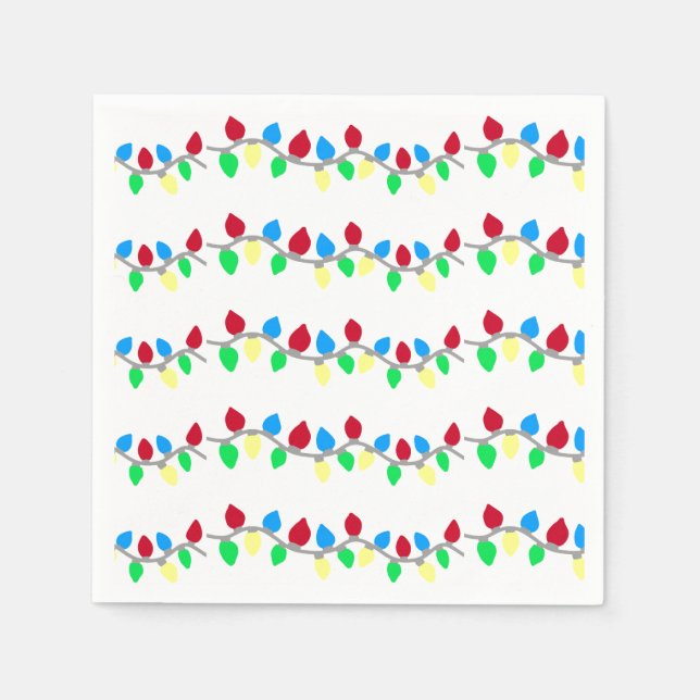Festive Christmas String Lights Napkin (Front)