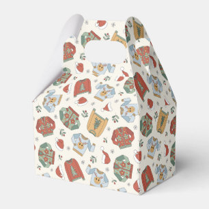 Festive Christmas Sweaters and Hats Pattern Favour Box