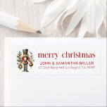 Festive Christmas Theme Nutcracker<br><div class="desc">This festive holiday gift tag design showcases a colourful Christmas Nutcracker and elegant "Merry Christmas" red retro typography on white.</div>