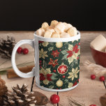 Festive Christmas Theme Poinsettia Pattern Coffee Mug<br><div class="desc">Festive Christmas theme design featuring poinsettia,  red berries,  and holiday greenery in a seamless pattern—an excellent Christmas gift for the people on your Christmas list or yourself.</div>