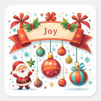 Festive Christmas-Themed Arrangement Square Sticker