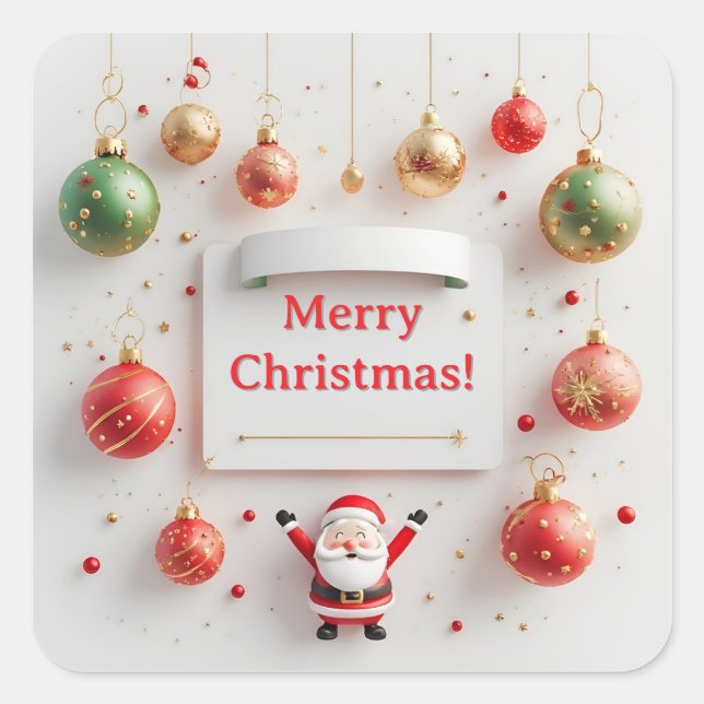 Festive Christmas-Themed Arrangement Square Sticker (Front)