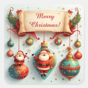 Festive Christmas-Themed Arrangement Square Sticker