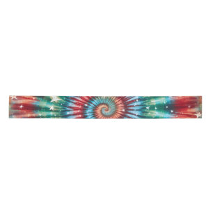 Festive Christmas Tie Dye Spiral Satin Ribbon